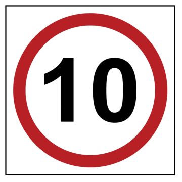 10 Mph Rigid Plastic Sign (400 x 400mm)