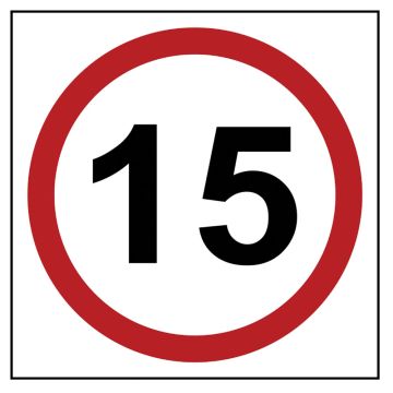 15 Mph Rigid Plastic Sign (400 x 400mm)