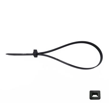 Square Head-Black Two Part Automotive Cable Tie 370 x 7.6mm