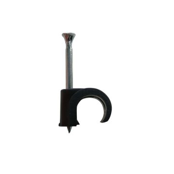 Black Round Cable Clip 7.0mm Diameter