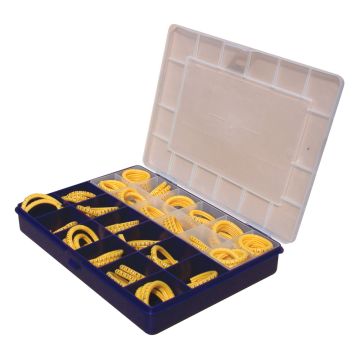 Assorted 3.0-7.0mm Oval Cable Marker Kitbox (0-9, M-Z)