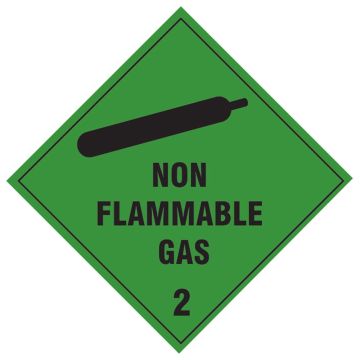 Class 2.2 Non Flammable Gas Self Adhesive Sign (250 x 250mm)