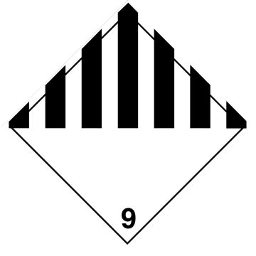 Class 9 Miscellaneous Hazard Self Adhesive Sign (250 x 250mm)