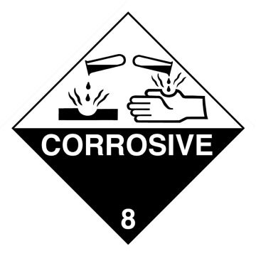 Corrosive Self Adhesive Sign (100 x 100mm)