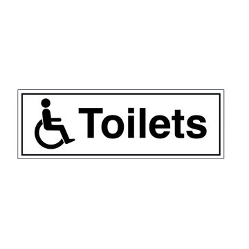 Disabled Toilets Rigid Plastic Sign (300 x 100mm)