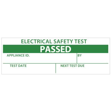 Passed Electrical Safety Labels 38 x 25mm