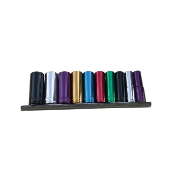 10 Piece 3/8" Drive Multi-Coloured Deep Socket Set