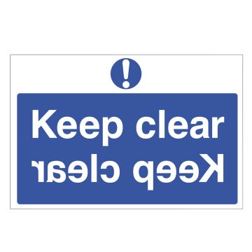 Keep Clear (Mirror) Rigid Plastic Sign (600 x 400mm)