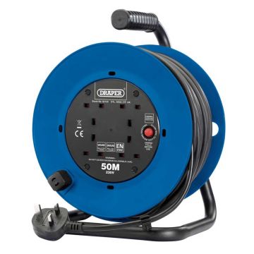 4 Gang 13 Amp Heavy Duty Cable Extension Reel 50m