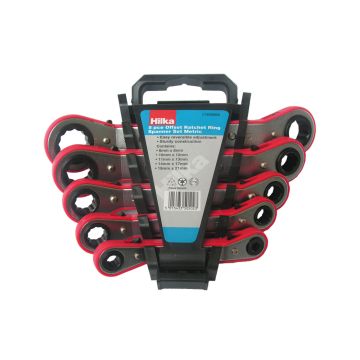 5 Piece Metric Ratchet Ring Spanner Set