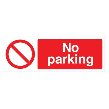 No Parking Rigid Plastic Sign (600 x 200mm)