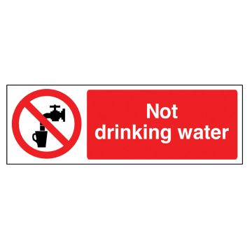 Not Drinking Water Self Adhesive Sign (300 x 100mm)