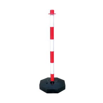 Set of 2 Plastic Posts & Refillable Bases (Red/White)