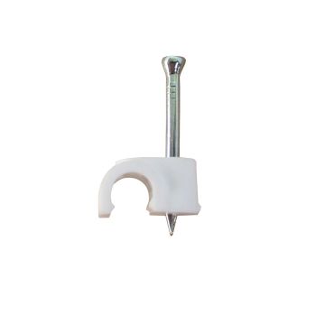 White Round Cable Clips