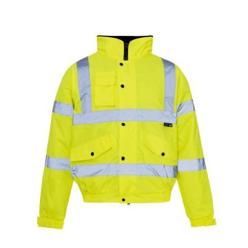 Yellow Hi Vis Quilted Bomber Jacket