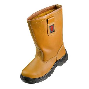 Fur Lined Tan Safety Rigger Boot