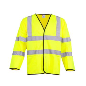 Yellow Hi Vis Long Sleeve Waistcoat