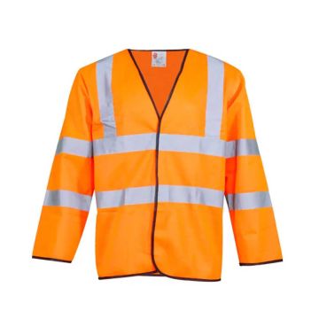Orange Hi Vis Long Sleeve Waistcoat