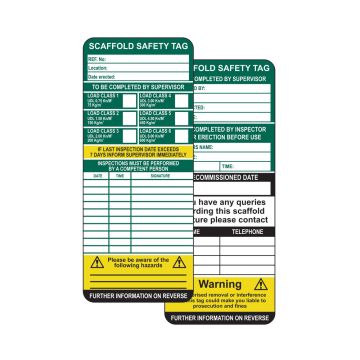 Single Insert For Scaffold Safety Tag 75 x 180mm