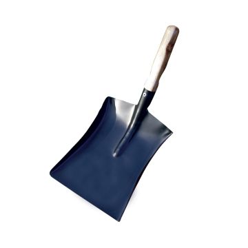 9" Steel Dust Pan With Wooden Handle