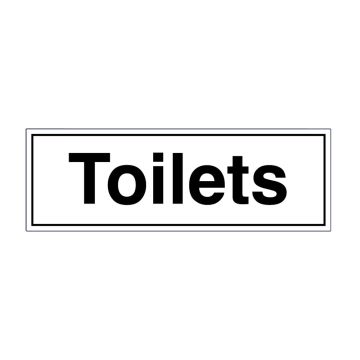 Toilets Rigid Plastic Sign (300 x 100mm)