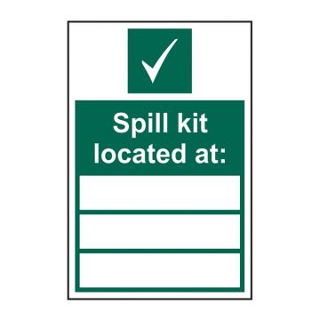 Spill Kit Located At... Rigid Plastic Sign (200 x 300mm)