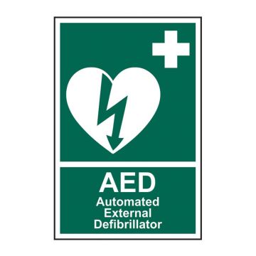 AED Self Adhesive Semi Rigid PP Sign (200 x 300mm)