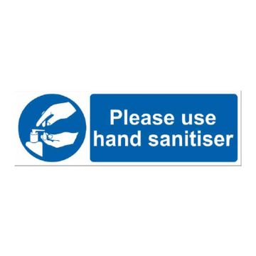 Please Use Hand Sanitiser Self Adhesive Sign (300 x 100mm)