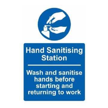 Hand Sanitising Station Rigid Plastic Sign (200 x 300mm)