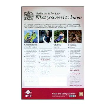 Health & Safety Law Poster Laminated Paper (420 x 594mm)