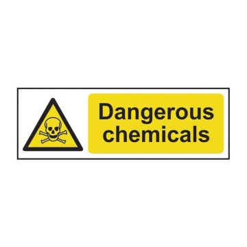Dangerous Chemicals Rigid Plastic Sign (300 x 100mm)