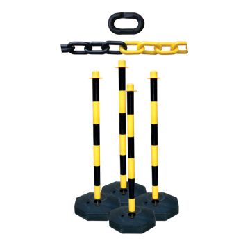 6mm Plastic Chain & Post Set (Yellow/Black)