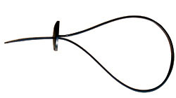 Two Part Automotive Cable Tie in Black Nylon with Button Type Head